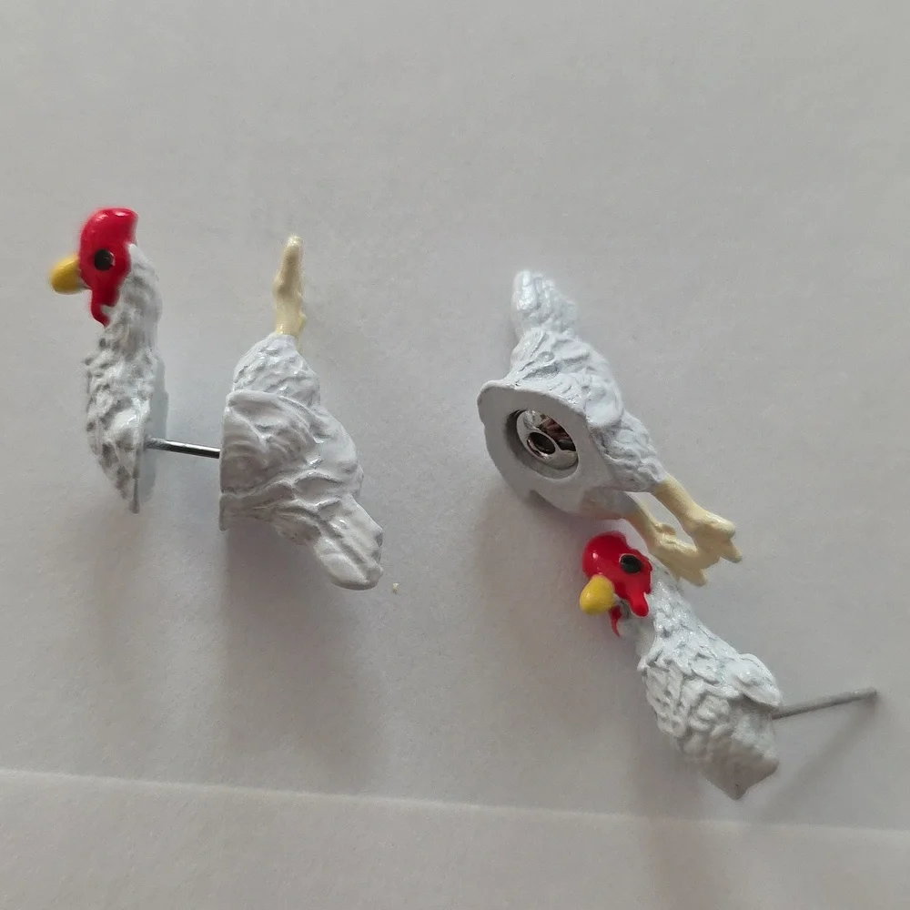 Charming White and Red Bird Figurines